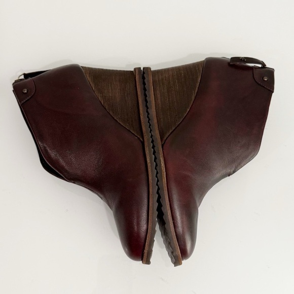 TRASK Tenley Wine Brush-Off Sheep Wedge Booties Leather 36-1273 Size 7 - Picture 7 of 13